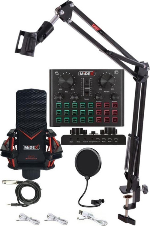 GMX-1 Record Set Condenser Mikrofon Ses Kartı Canlı Yayın Paketi (Telefon ve PC)