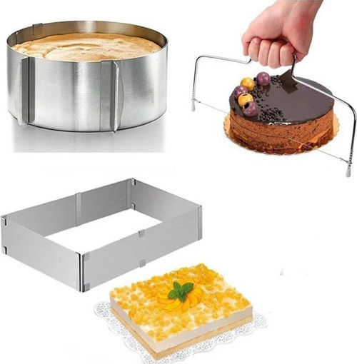 Ayarlanabilir Ayarlı Yuvarlak Ve Kare 9 Cm Ekmek Kek Pasta Pandispanya Kesme Teli