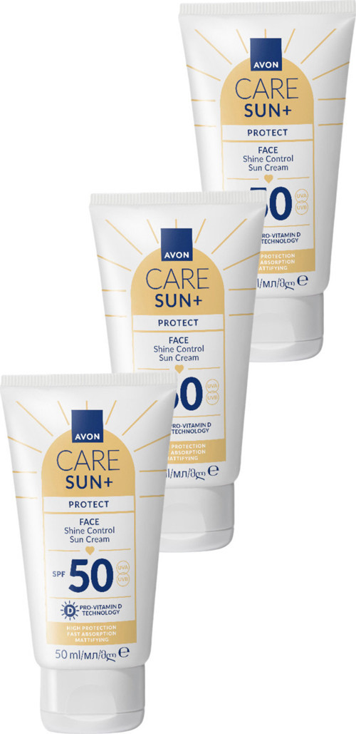 SUN+ PROTECT Yüz İçin Parlaklık Kontrolü Güneş Kremi SPF50 50 Ml. Üçlü Paket