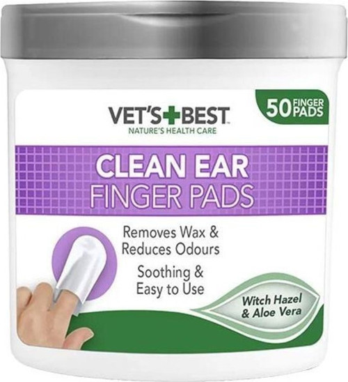 Vet's Best Kedi Ve Köpek Kulak Temizliği Parmak Pedi 50'li