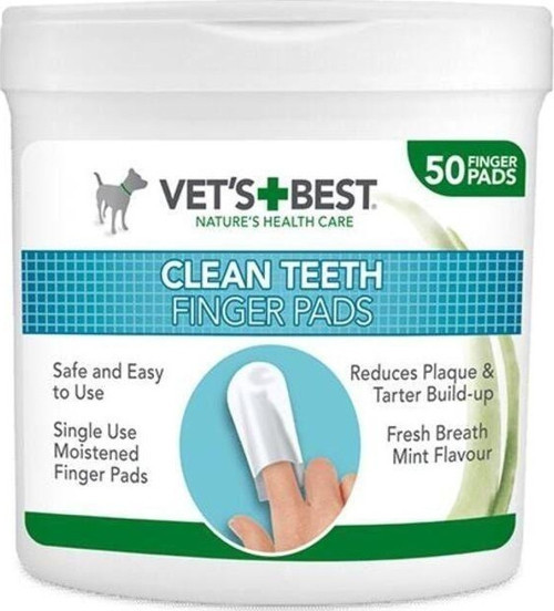 Vet's Best Köpek Diş Temizleme Parmak Pedi 50'li