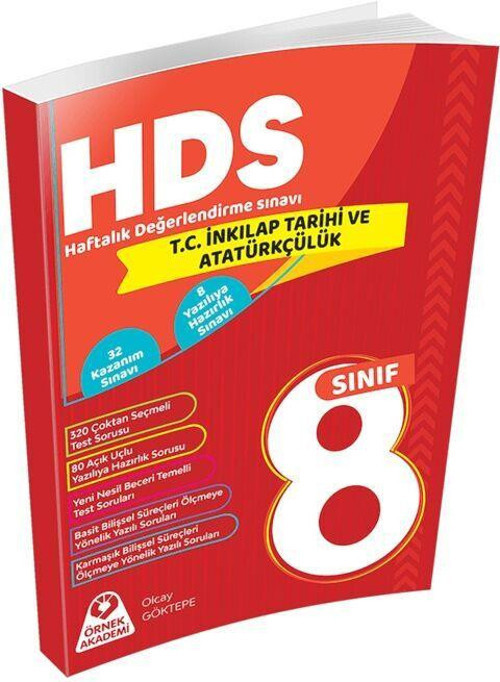 8. Sınıf Sosyal Bilgiler Haftalık Değerlendirme Sınavı HDS Örnek Akademi