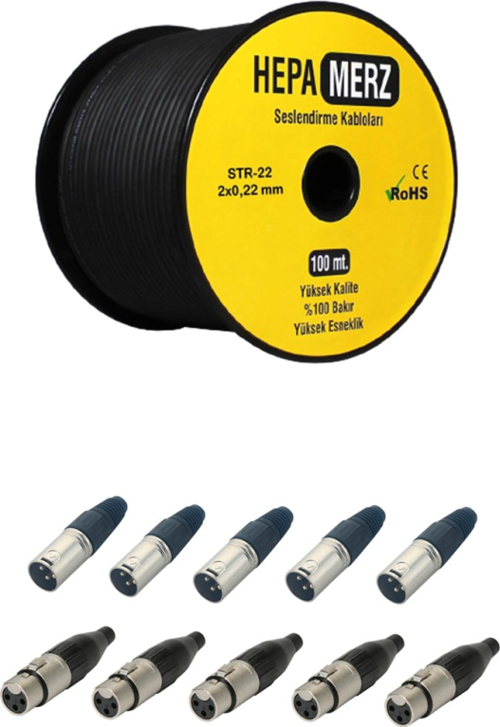 Connection Paket-7 Mikrofon Kablosu XLR Konnektör Paketi