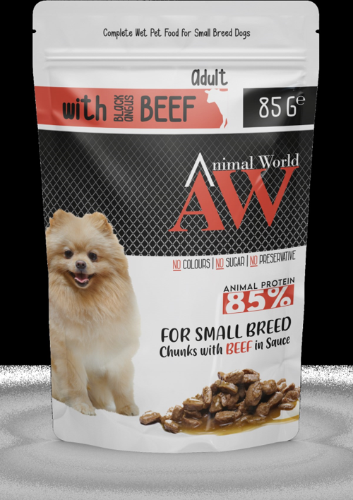 Küçük Irk Soslu Sığır Etli Köpek Konservesi 85 gr