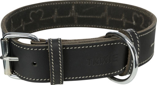 Köpek Boyun Tasması Kalın Deri 47-55cm 40mm L Siyah