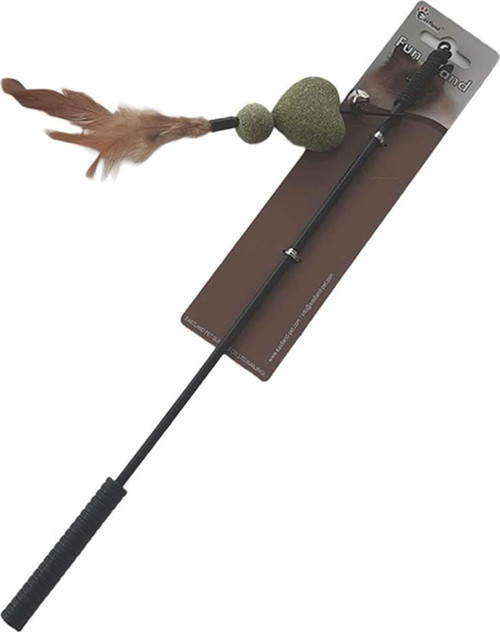 Catnipli Kalp Tüylü Kedi Oltası 50 Cm