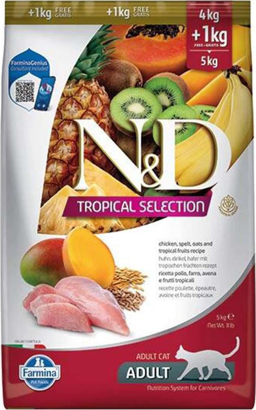 Tropical Tavuklu Yetişkin Kedi Maması 4+1 Kg
