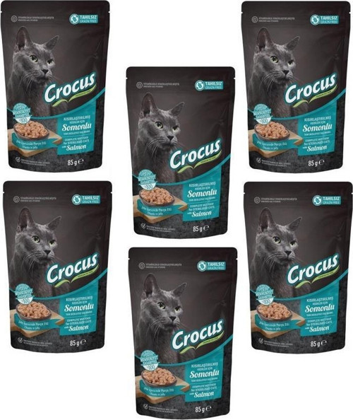 6 Adet Tahılsız Kısır Kedi Somonlu pouch Jöleli Yaş Mama 85 gr