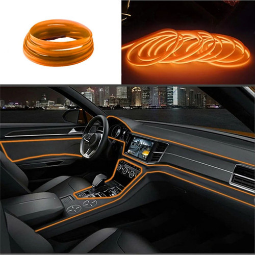 Araç İçi Neon Aydınlatma Led Göğüs Torpido Ledi Neon İp Led Turuncu 2 Metre