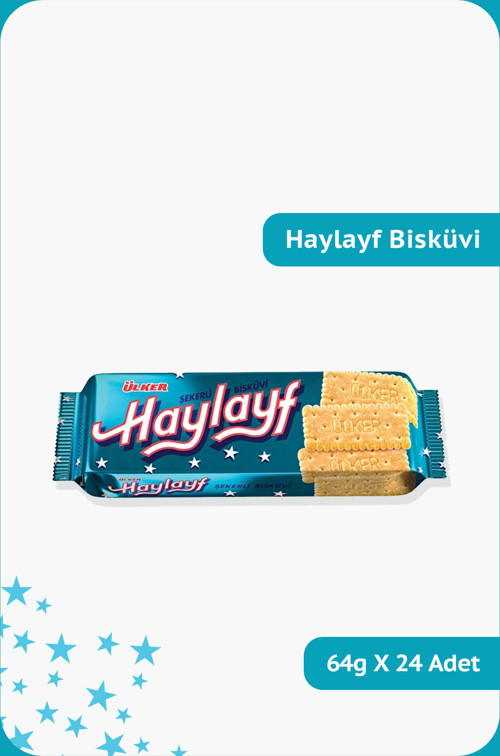 HAYLAYF - Şekerli Bisküvi - 64 gram - 24 Adet