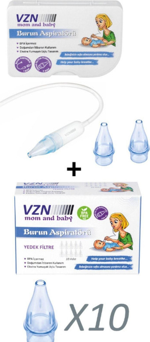 Burun Aspiratörü ve 10 Adet Yedek Uç - Filtre