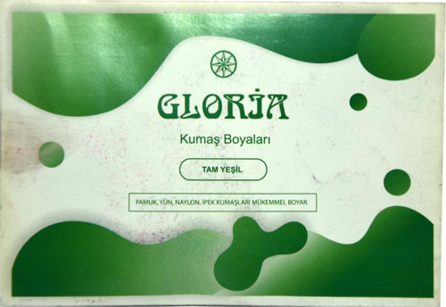 Tam Yeşil Renkli Pamuk Yün Naylon İpek Kumaş Boyası 10Gr