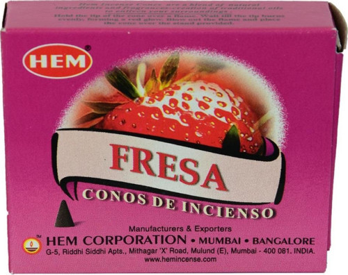 Hem Çilek Kokulu 10 Konik Tütsü - Strawberry Fresa Incense Cones