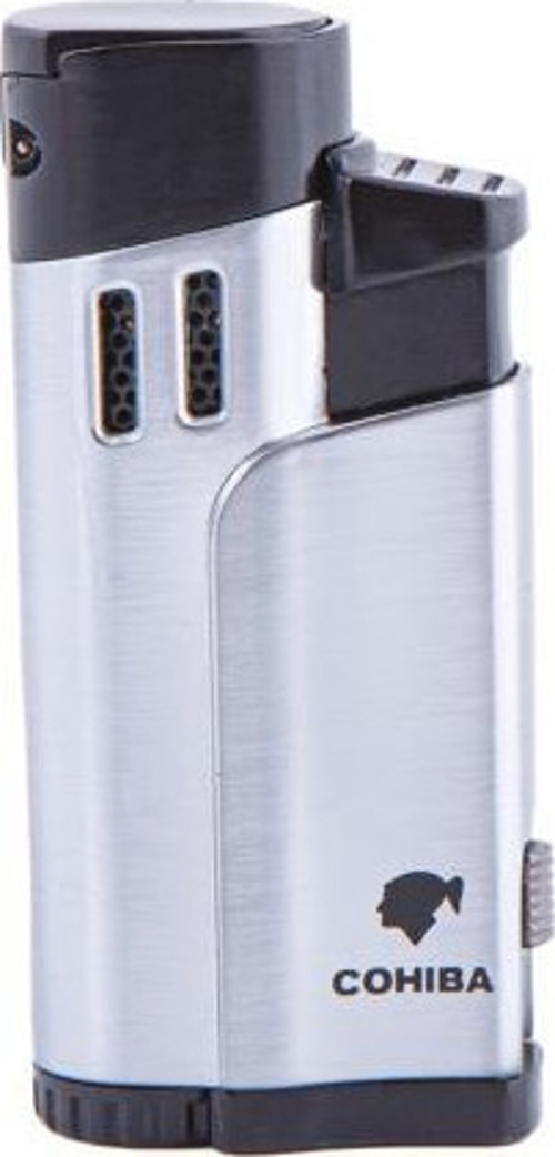 Dört Torch Pürmüz Siyah-Gümüş Puro Çakmağı