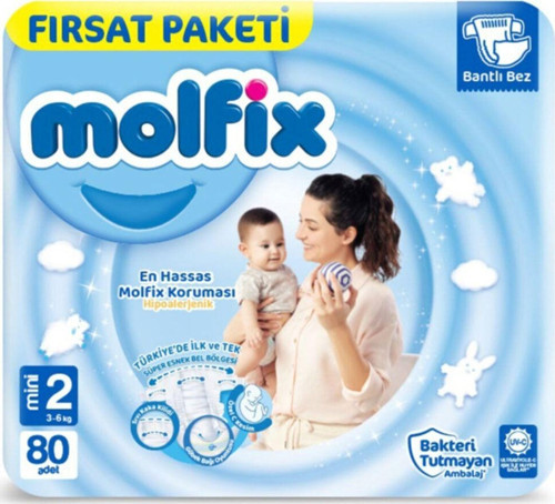 Bebek Bezi Mini Fırsat Paketi 2 Beden 3-6 Kg 80 Adet