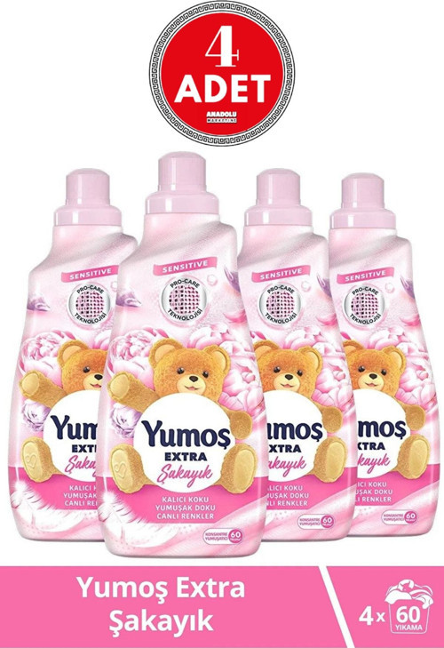 Extra Konsantre Çamaşır Yumuşatıcısı Şakayık 1440ml 4 Adet