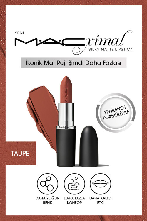 M·A·CXIMAL Silky Matte Lipstick ( Taupe ) Nemlendirme Etkili Yoğun Renk Sağlayan Ruj