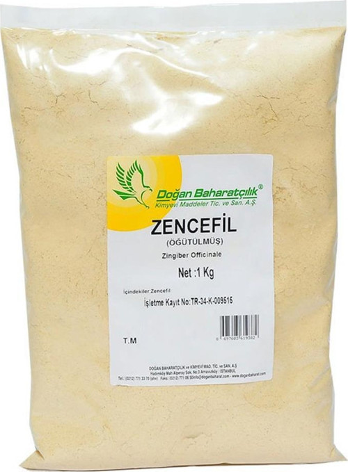 Baharatçılık Toz Zencefil 1 kg Kiloluk Paket Öğütülmüş