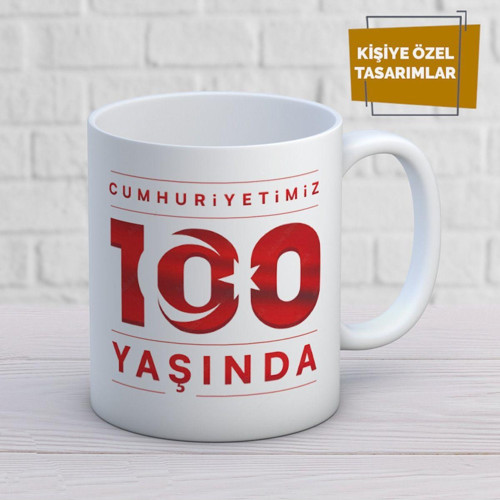 29 Ekim Cumhuriyet Bayramı 100. Yılına Özel Tasarım Kupa Bardak