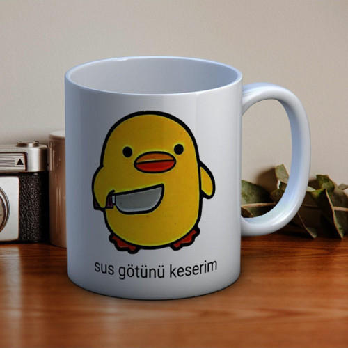 Civciv Komik Keseim Baskılı Kupa Bardak