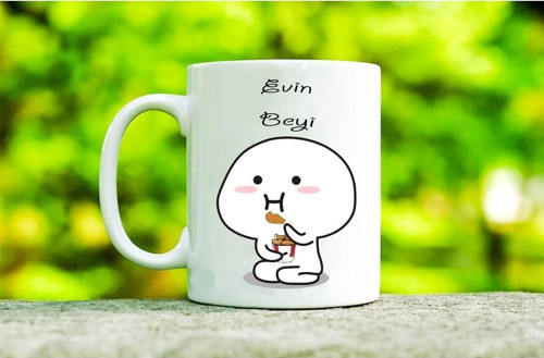 Evin Beyi Baskılı Seramik Çay Kahve Tatlı Sunumluk Kupa Bardak