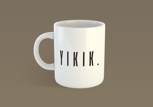 Beyaz Yıkık Baskılı Kupa Bardak