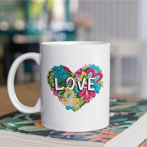 Love Yazılı Özel Tasarım Baskılı Kupa Bardak