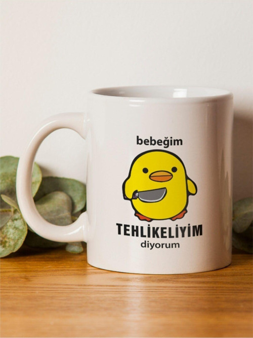 Tasarımarketi Tehlikeliyim Bebeğim Civciv Kupa Bardak