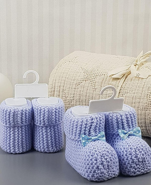 Bilgetrend Kurdele Detaylı Örgü Bebek Patik 06 Ay Blgtrndbpm
