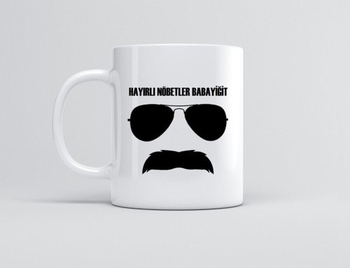 Baskılı Kupa Bardak Pala Hayırlı Nöbetler Babayiğit