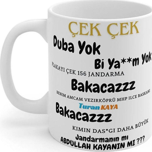 Porselen Bakacazz Duba Yok Bi Ya**M Yok Torosla Geldim Cıvata Sandınız!! Yazılı Kupa Bardak