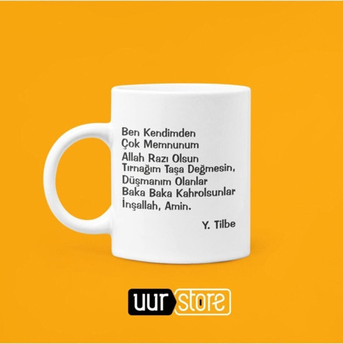 Yıldız Tilbe Sözleri Baskılı Porselen Kupa 330Ml
