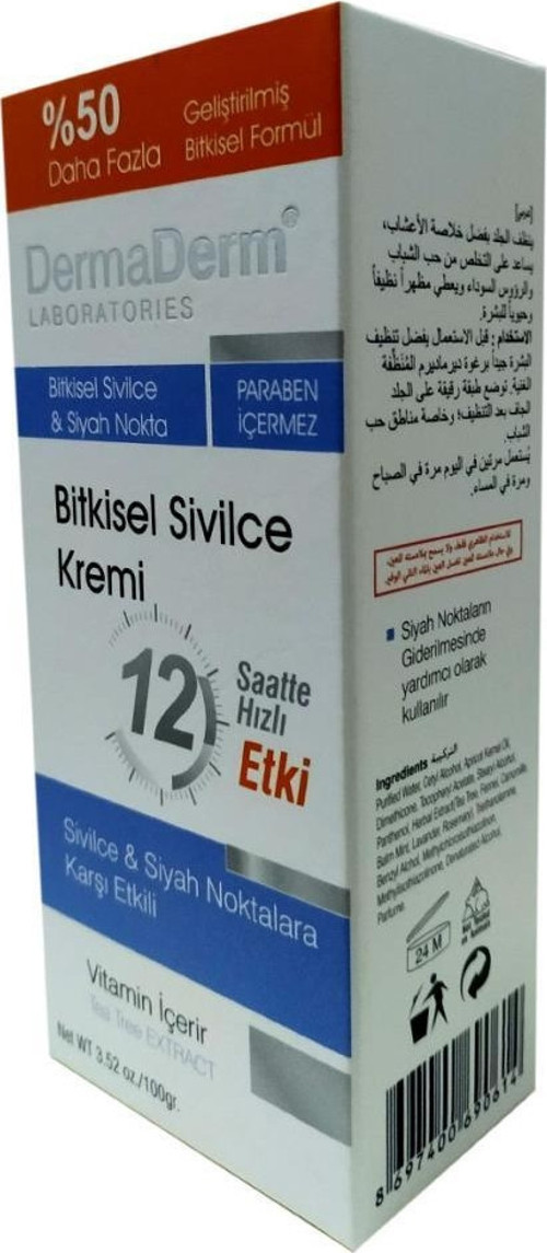 Bitkisel Siyah Nokta Karşıtı Akne Sivilce Kremi 100 gr