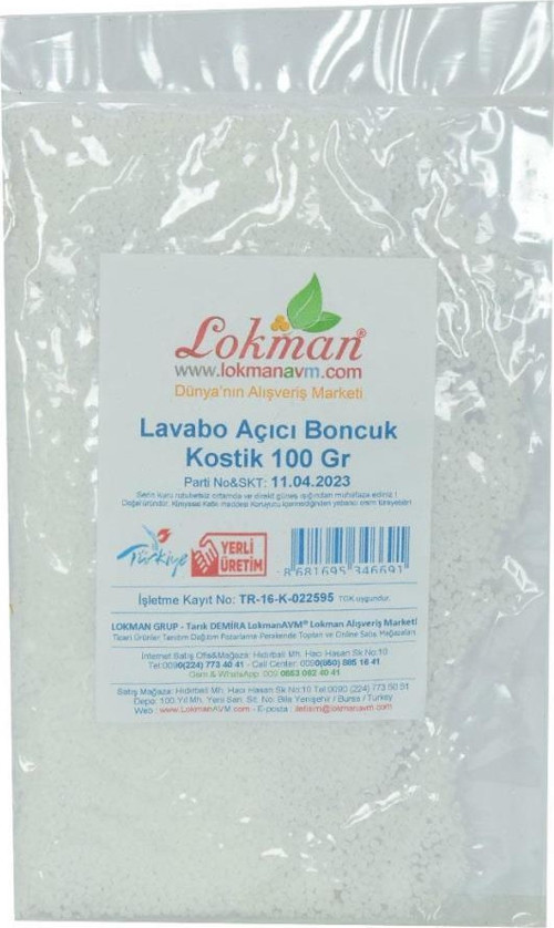 LokmanAVM Lavabo Açıcı Boncuk Kostik 100 gr Paket