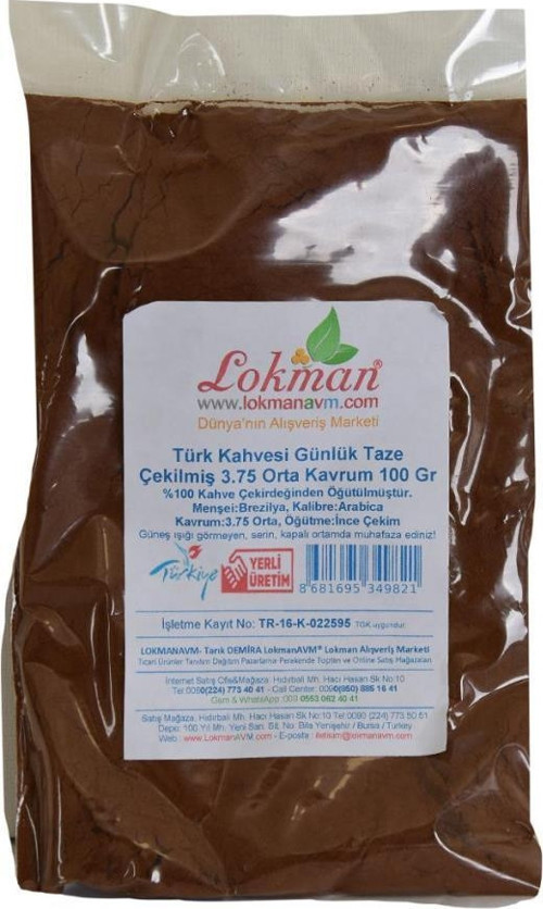 Türk Kahvesi Günlük Taze Çekilmiş 3.75 Orta Kavrum 100 gr Paket