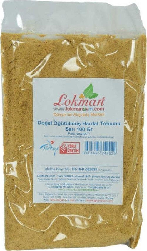 Doğal Öğütülmüş Sarı Hardal Tohumu Tozu 100GR Paket
