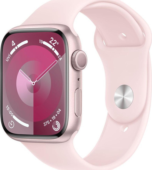 Watch Series 9 GPS 45mm Pembe Alüminyum Kasa ve Uçuk Pembe Spor Kordon Akıllı Saat M/L