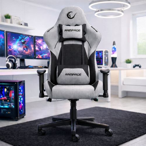 Üst Seviye Terletmez Kumaş Gri/Siyah Gaming Oyuncu Koltuğu Peak KL-R26
