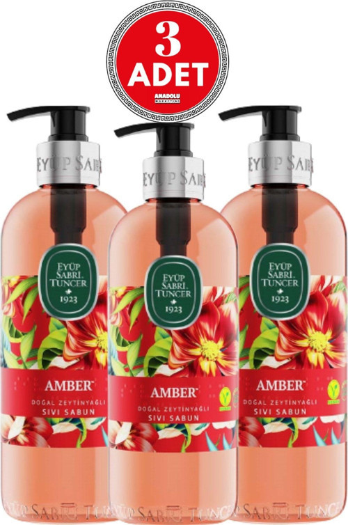 Amber Doğal Zeytinyağlı Sıvı Sabun 500 Ml 3 Adet
