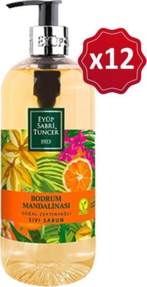 Bodrum Mandalinası Doğal Zeytinyağlı Sıvı Sabun 500 Ml X 12