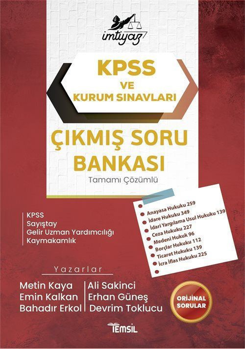 İmtiyaz KPSS ve Kurum Sınavları Çıkmış Soru Bankası
