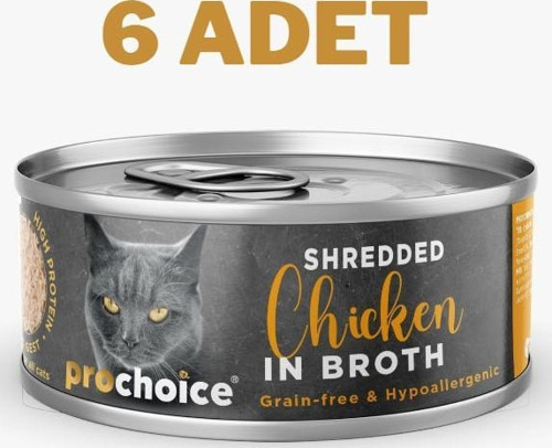 Deluxe Shredded Chicken Kedi Konservesi 6x70 gr