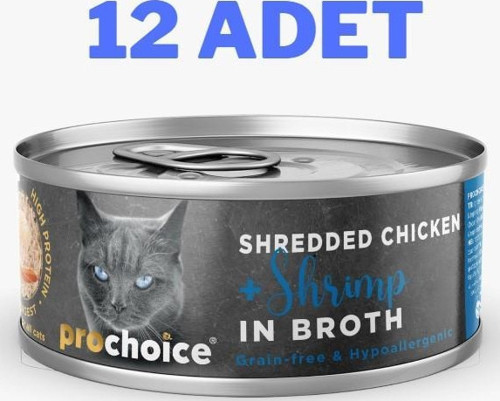 Deluxe Shredded Chicken&Shrimp Kedi Konservesi 12x70 gr