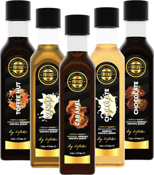 5'Lipaketi Karamel,Çikolata,Vanilya,Beyaz Çikolata,Toffee Nut 5X60Ml