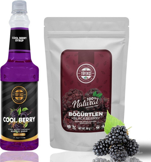 Berry Hibiskus Konsantresi 750Ml Ve %100 Natural Böğürtlen Kurusu 50 Gr