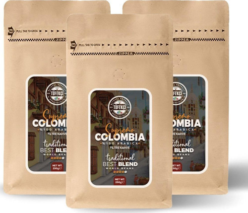 Colombia Supremo Filtre Kahve Medium Roast Avantajlı Paket 3X250 Gr