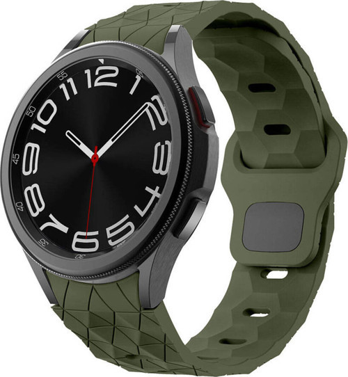Galaxy Watch 5 40Mm Klfs Krd-116 20Mm Futbol Desenli Spor Tasarımlı Silikon Kordon-Koyu Yeşil