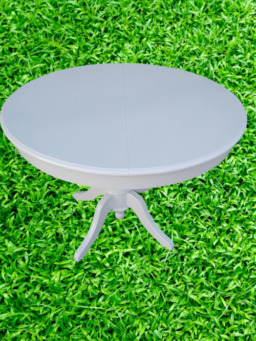 Masa 17363 Baba Ihlamur Ayak Açılır Klasik 100cm Ahşap MDF Beyaz Lake El yapım