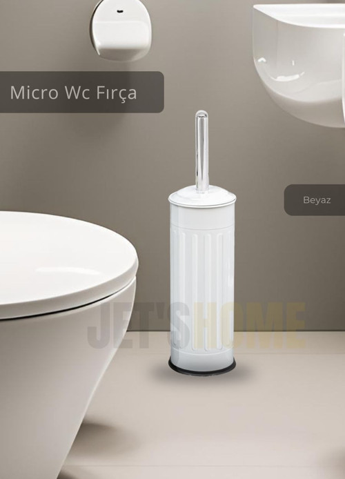 Paslanmaz Tuvalet Fırçası Mikro Wc Klozet Fırçası Beyaz