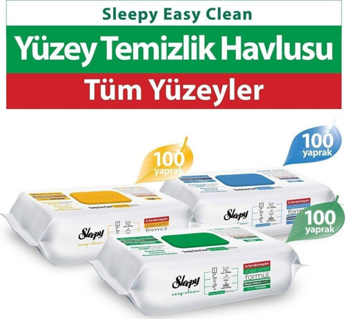 Easy Clean Beyaz Sabun Katkılı+Çamaşır Suyu Katkılı+Arap Sabunu Katkılı 3X100 (300 Yaprak)